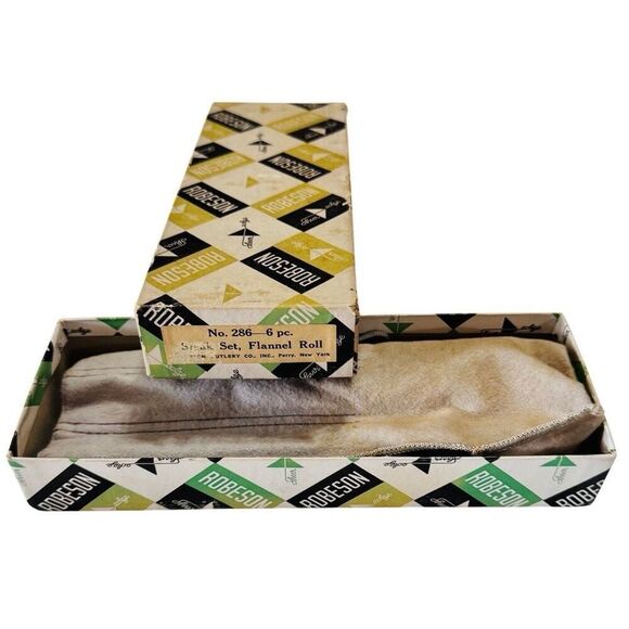 6 Robeson Shur Edge Frozen Heat 751 4.5" Blade Wood Handle Steak Knife Table Set - Picture 10 of 11